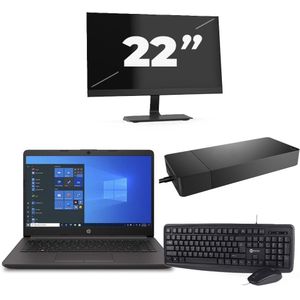 HP 240 G8 - Intel Core i3-10e Generatie - 14 inch - 16GB RAM - 256GB SSD - Windows 11 Home + 1x 22 inch Monitor Nette Staat