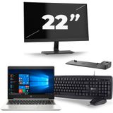 HP ProBook 445 G7 - AMD Ryzen 3 4300U - 14 inch - 16GB RAM - 256GB SSD - Windows 10 + 1x 22 inch Monitor Nette Staat