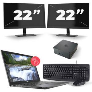 Dell Latitude 7310 - Intel Core i7-10e Generatie - 13 inch - Touch - 16GB RAM - 256GB SSD - Windows 11 Home + 2x 22 inch Monitor Nette Staat