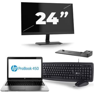 HP ProBook 450 G1 - Intel Core i5-4e Generatie - 15 inch - 8GB RAM - 256GB SSD - Windows 11 + 1x 24 inch Monitor Nette Staat