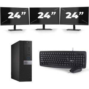 Dell Optiplex 3040 SFF - Intel Core i7-6e Generatie - 16GB RAM - 512GB SSD - Windows 11 + 3x 24 inch Monitor Nette Staat