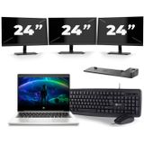 HP ProBook 430 G6 - Intel Core i3-8e Generatie - 13 inch - 8GB RAM - 256GB SSD - Windows 11 + 3x 24 inch Monitor Zichtbaar gebruikt