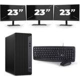 HP EliteDesk 800 G6 Tower - Intel Core i5-10e Generatie - 16GB RAM - 256GB SSD - Windows 11 + 3x 23 inch Monitor Nette Staat