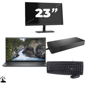 Dell Inspiron 5515 - AMD Ryzen 7 5700U - 15 inch - Touch - 16GB RAM - 256GB SSD - Windows 11 Home + 1x 23 inch Monitor Nette Staat