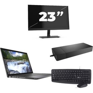 Dell Latitude 7410 - Intel Core i5-10e Generatie - 14 inch - 16GB RAM - 256GB SSD - Windows 11 Home + 1x 23 inch Monitor Zichtbare schade