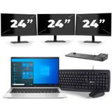 HP EliteBook 830 G8 - Intel Core i5-11e Generatie - 13 inch - 16GB RAM - 256GB SSD - Windows 11 + 3x 24 inch Monitor Nette Staat