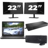 Dell Vostro 14 5401 - Intel Core i5-10e Generatie - 14 inch - 16GB RAM - 256GB SSD - Windows 11 Home + 2x 22 inch Monitor Nette Staat