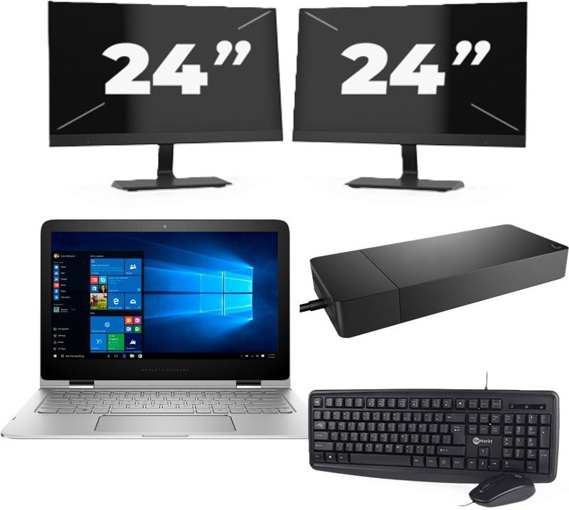 Lenovo ThinkPad L13 G2 - Intel Core i5-11e Generatie - 13 inch - 16GB RAM - 256GB SSD - Windows 11 Home + 2x 24 inch Monitor Nette Staat