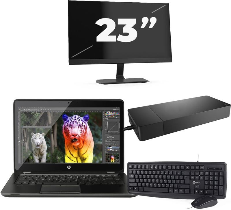 Lenovo ThinkBook 14 G2 - Intel Core i5-11e Generatie - 14 inch - 16GB RAM - 256GB SSD - Windows 11 Home + 1x 23 inch Monitor Nette Staat