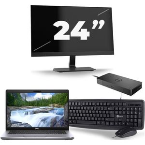 Dell Latitude 5411 - Intel Core i7-10e Generatie - 14 inch - 16GB RAM - 256GB SSD - Windows 11 + 1x 24 inch Monitor Zichtbaar gebruikt