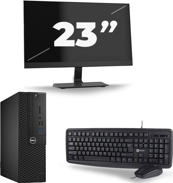 Dell Optiplex 3050 SFF - Intel Core i7-7e Generatie - 16GB RAM - 512GB SSD - Windows 11 + 1x 23 inch Monitor Nette Staat