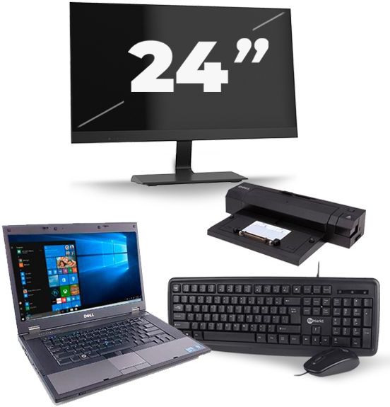 Dell Latitude E5510 - Intel Core i5-1e Generatie - 15 inch - 8GB RAM - 256GB SSD - Windows 10 + 1x 24 inch Monitor Zichtbaar gebruikt