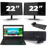 Lenovo Thinkpad A285 - AMD Ryzen 5 2500U - 12 inch - 8GB RAM - 256GB SSD - Windows 10 + 2x 22 inch Monitor Zichtbaar gebruikt