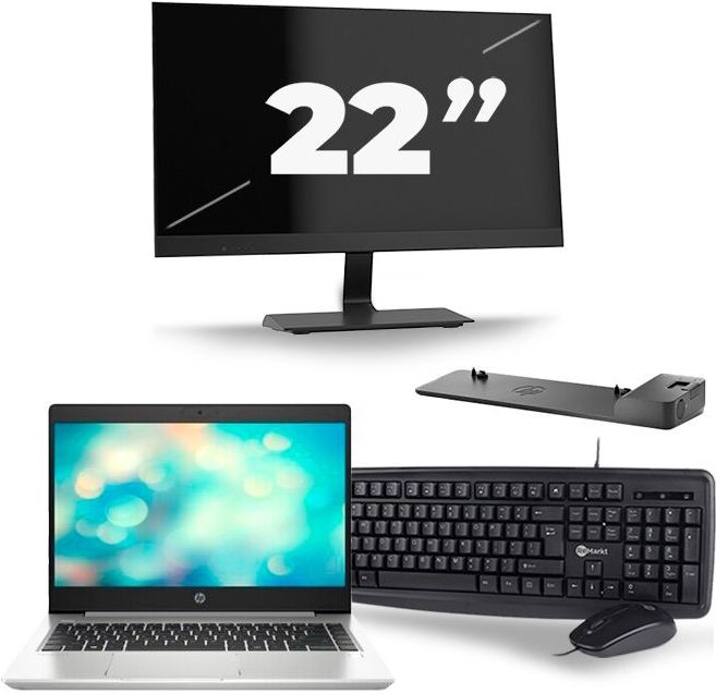 HP ProBook 440 G7 - Intel Core i7-10e Generatie - 14 inch - 8GB RAM - 512GB SSD - Windows 11 + 1x 22 inch Monitor Nette Staat
