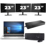 HP EliteBook 835 G7 - AMD Ryzen 7 PRO 4750U - 13 inch - 16GB RAM - 256GB SSD - Windows 11 Home + 3x 23 inch Monitor Nette Staat