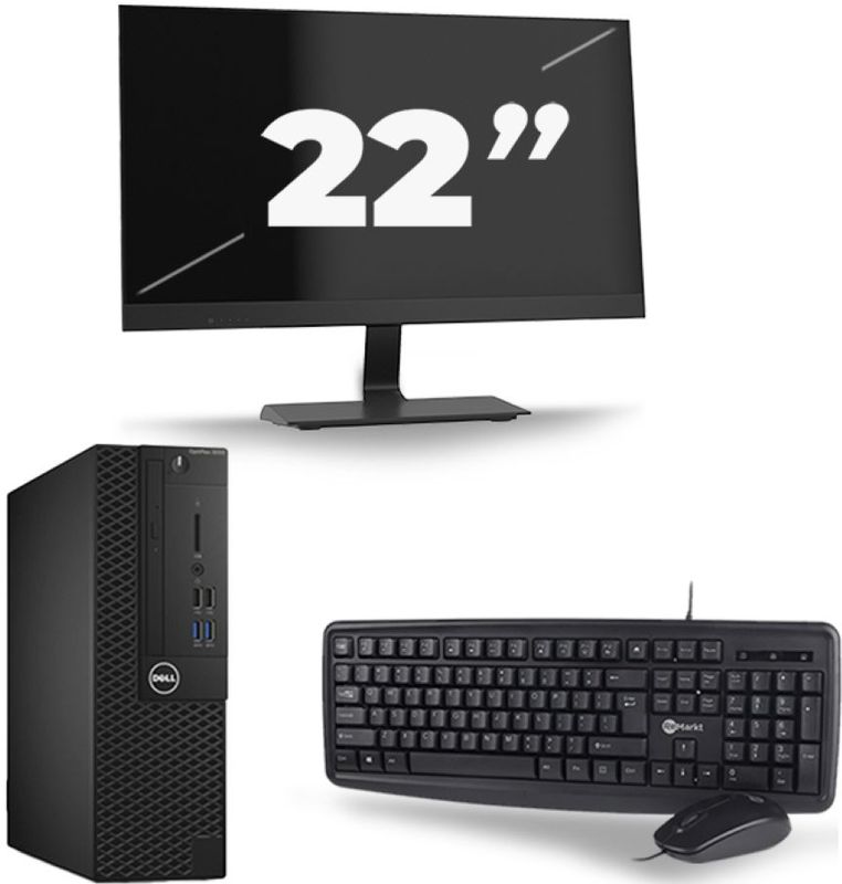 Dell Optiplex 3050 SFF - Intel Core i5-7e Generatie - 8GB RAM - 256GB SSD - Windows 11 + 1x 22 inch Monitor Nette Staat