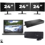 Dell Latitude 7330 - Intel Core i7-12e Generatie - 13 inch - Touch - 32GB RAM - 256GB SSD - Windows 11 Home + 3x 24 inch Monitor Nette Staat