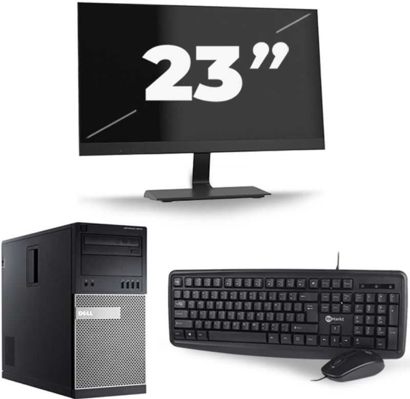 Dell Optiplex 7020 Micro Tower - Intel Core i7-4e Generatie - 16GB RAM - 256GB SSD - Windows 10 + 1x 23 inch Monitor Nette Staat