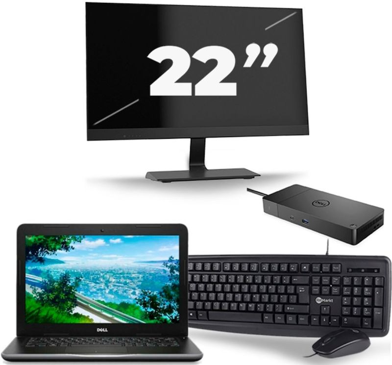 Dell Latitude 3380 - Intel Core i3-6e Generatie - 13 inch - 8GB RAM - 256GB SSD - Windows 11 + 1x 22 inch Monitor Zichtbaar gebruikt