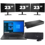 Dynabook Dynabook Tecra A40-G - Intel Core i3-8e Generatie - 14 inch - 8GB RAM - 256GB SSD - Windows 11 Home + 3x 23 inch Monitor Nette Staat