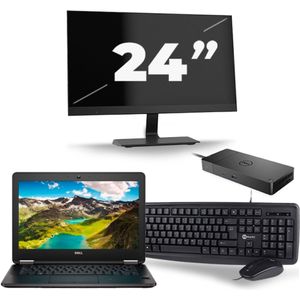 Dell Latitude E7270 - Intel Core i7-6e Generatie - 12 inch - 16GB RAM - 256GB SSD - Windows 11 + 1x 24 inch Monitor Nette Staat