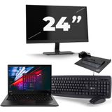 Lenovo ThinkPad T490 - Intel Core i5-8e Generatie - 14 inch - 16GB RAM - 256GB SSD - Windows 11 Home + 1x 24 inch Monitor Zichtbaar gebruikt