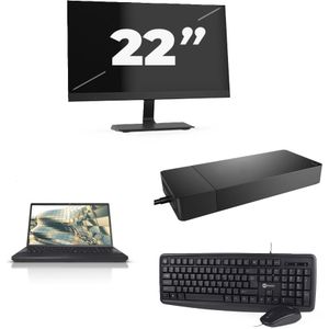 Fujitsu Lifebook A3510 - Intel Core i3-10e Generatie - 15 inch - 16GB RAM - 256GB SSD - Windows 11 Home + 1x 22 inch Monitor Nette Staat