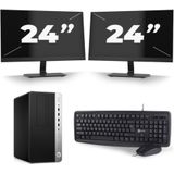HP ProDesk 600 G3 Micro Tower - Intel Core i7-6e Generatie - 16GB RAM - 256GB SSD - Windows 11 + 2x 24 inch Monitor Nette Staat