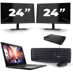 Dell Latitude 7290 - Intel Core i5-7e Generatie - 12 inch - 8GB RAM - 256GB SSD - Windows 11 + 2x 24 inch Monitor Nette Staat