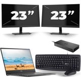 Dell Latitude 7370 - Intel Core m7-6e Generatie - 13 inch - 8GB RAM - 256GB SSD - Windows 11 Home + 2x 23 inch Monitor Zichtbare schade