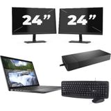 Dell Latitude 7410 - Intel Core i5-10e Generatie - 14 inch - 16GB RAM - 256GB SSD - Windows 11 Home + 2x 24 inch Monitor Zichtbaar gebruikt
