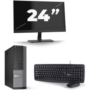Dell Optiplex 7020 SFF - Intel Core i5-4e Generatie - 8GB RAM - 256GB SSD - Windows 10 + 1x 24 inch Monitor Nette Staat