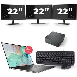 Dell Precision 5560 - Intel Core i7-11e Generatie - 15 inch - Touch - 16GB RAM - 512GB SSD - Windows 11 Home + 3x 22 inch Monitor Nette Staat