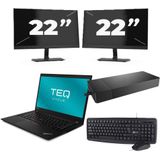 Lenovo ThinkPad T490s - Intel Core i5-8e Generatie - 14 inch - 8GB RAM - 256GB SSD - Windows 11 Home + 2x 22 inch Monitor Nette Staat