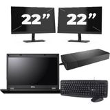 Fujitsu Lifebook E5510 - Intel Core i3-10e Generatie - 15 inch - 16GB RAM - 256GB SSD - Windows 11 Home + 2x 22 inch Monitor Zichtbaar gebruikt