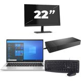 HP EliteBook x360 1030 G8 - Intel Core i7-11e Generatie - 13 inch - 16GB RAM - 256GB SSD - Windows 11 Home + 1x 22 inch Monitor Nette Staat