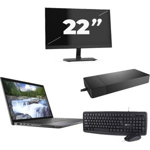 Dell Latitude 7410 - Intel Core i7-10e Generatie - 14 inch - 16GB RAM - 256GB SSD - Windows 11 Home + 1x 22 inch Monitor Zichtbaar gebruikt