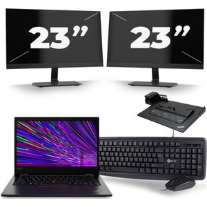 Lenovo ThinkPad L13 - Intel Core i3-10e Generatie - 13 inch - 4GB RAM - 256GB SSD - Windows 11 + 2x 23 inch Monitor Zichtbaar gebruikt