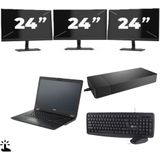 Fujitsu Lifebook U7410 - Intel Core i5-10e Generatie - 14 inch - Touch - 16GB RAM - 256GB SSD - Windows 11 Home + 3x 24 inch Monitor Nette Staat