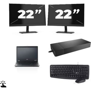 Fujitsu LifeBook U727 - Intel Core i7-7e Generatie - 12 inch - Touch - 16GB RAM - 256GB SSD - Windows 11 + 2x 22 inch Monitor Zichtbare schade