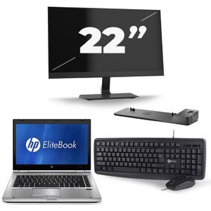 HP EliteBook 8470p - Intel Core i5-3e Generatie - 14 inch - 8GB RAM - 256GB SSD - Windows 10 + 1x 22 inch Monitor Zichtbaar gebruikt