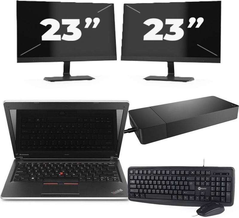 HP Envy notebook 13 - Intel Core i5-7e Generatie - 13 inch - 8GB RAM - 256GB SSD - Windows 11 Home + 2x 23 inch Monitor Zichtbare schade