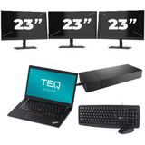 Lenovo ThinkPad T480s - Intel Core i7-8e Generatie - 14 inch - 16GB RAM - 256GB SSD - Windows 11 + 3x 23 inch Monitor Zichtbare schade