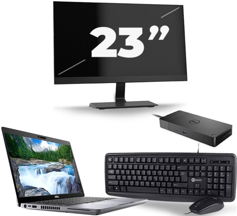 Dell Latitude 5410 - Intel Core i7-10e Generatie - 14 inch - 16GB RAM - 256GB SSD - Windows 11 + 1x 23 inch Monitor Nette Staat