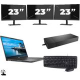 Dell Latitude 7420 - Intel Core i7-11e Generatie - 14 inch - Touch - 16GB RAM - 256GB SSD - Windows 11 Home + 3x 23 inch Monitor Zichtbaar gebruikt