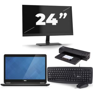 Dell Latitude E7440 - Intel Core i7-4e Generatie - 14 inch - 8GB RAM - 256GB SSD - Windows 11 + 1x 24 inch Monitor Zichtbaar gebruikt
