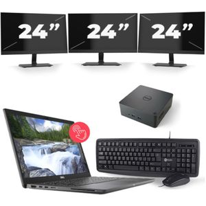 Dell Latitude 7310 - Intel Core i5-10e Generatie - 13 inch - 16GB RAM - 256GB SSD - Windows 11 Home + 3x 24 inch Monitor Nette Staat