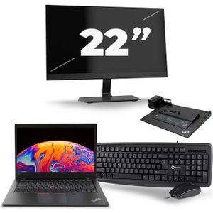 Lenovo ThinkPad L480 - Intel Core i5-8e Generatie - 14 inch - 16GB RAM - 512GB SSD - Windows 11 + 1x 22 inch Monitor Nette Staat