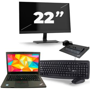 Lenovo ThinkPad L470 - Intel Core i3-7e Generatie - 14 inch - 8GB RAM - 256GB SSD - Windows 11 + 1x 22 inch Monitor Zichtbare schade