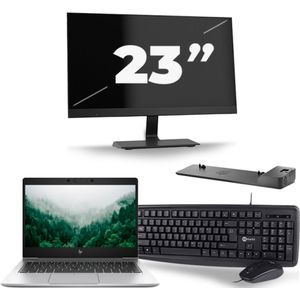 HP EliteBook 830 G6 - Intel Core i5-8e Generatie - 13 inch - 16GB RAM - 256GB SSD - Windows 11 + 1x 23 inch Monitor Zichtbaar gebruikt